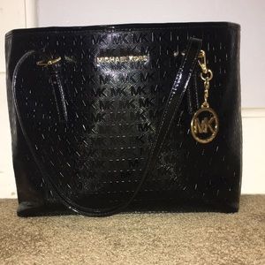 Michael Kors- Black Monogrammed Tote